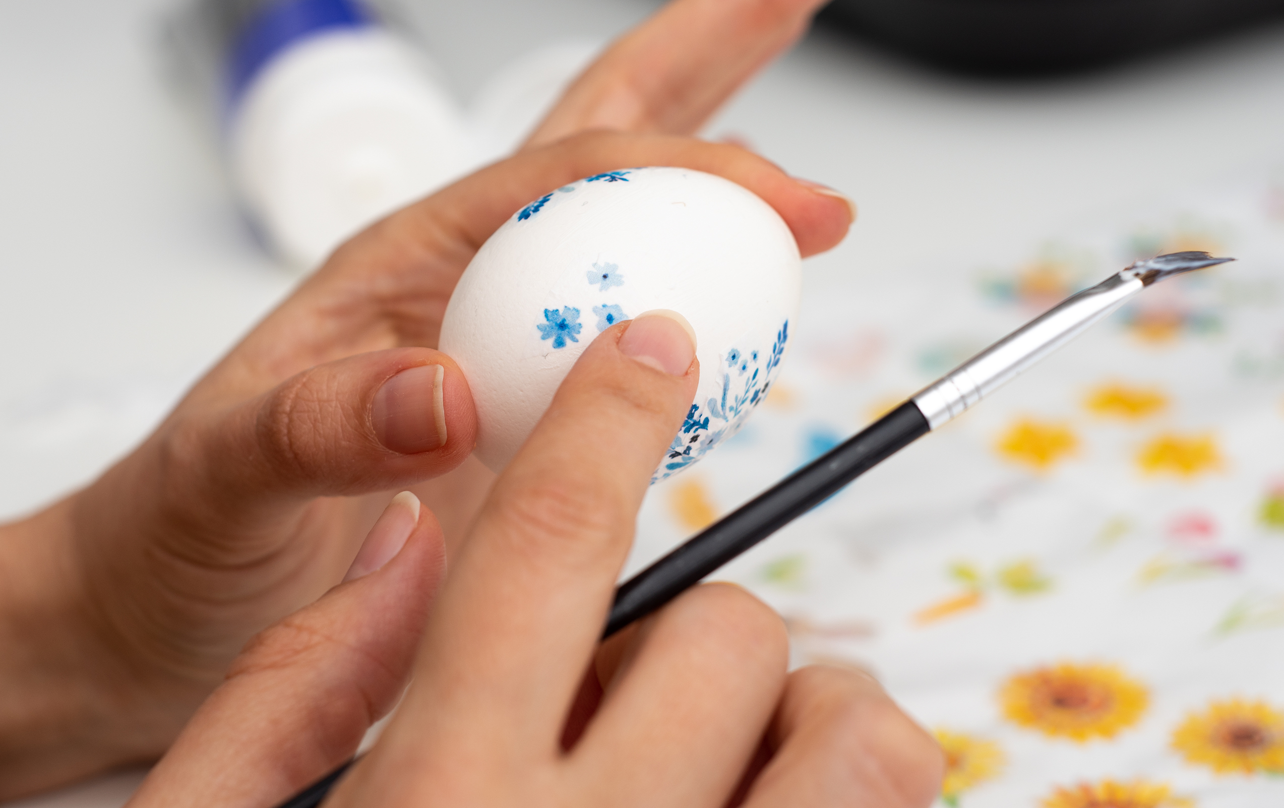 stick artwork on easter egg